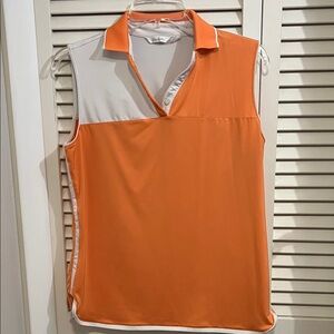 Lady Hagan Orange & White Women’s Medium Golf/Tennis/Pickleball Polo Tank Top